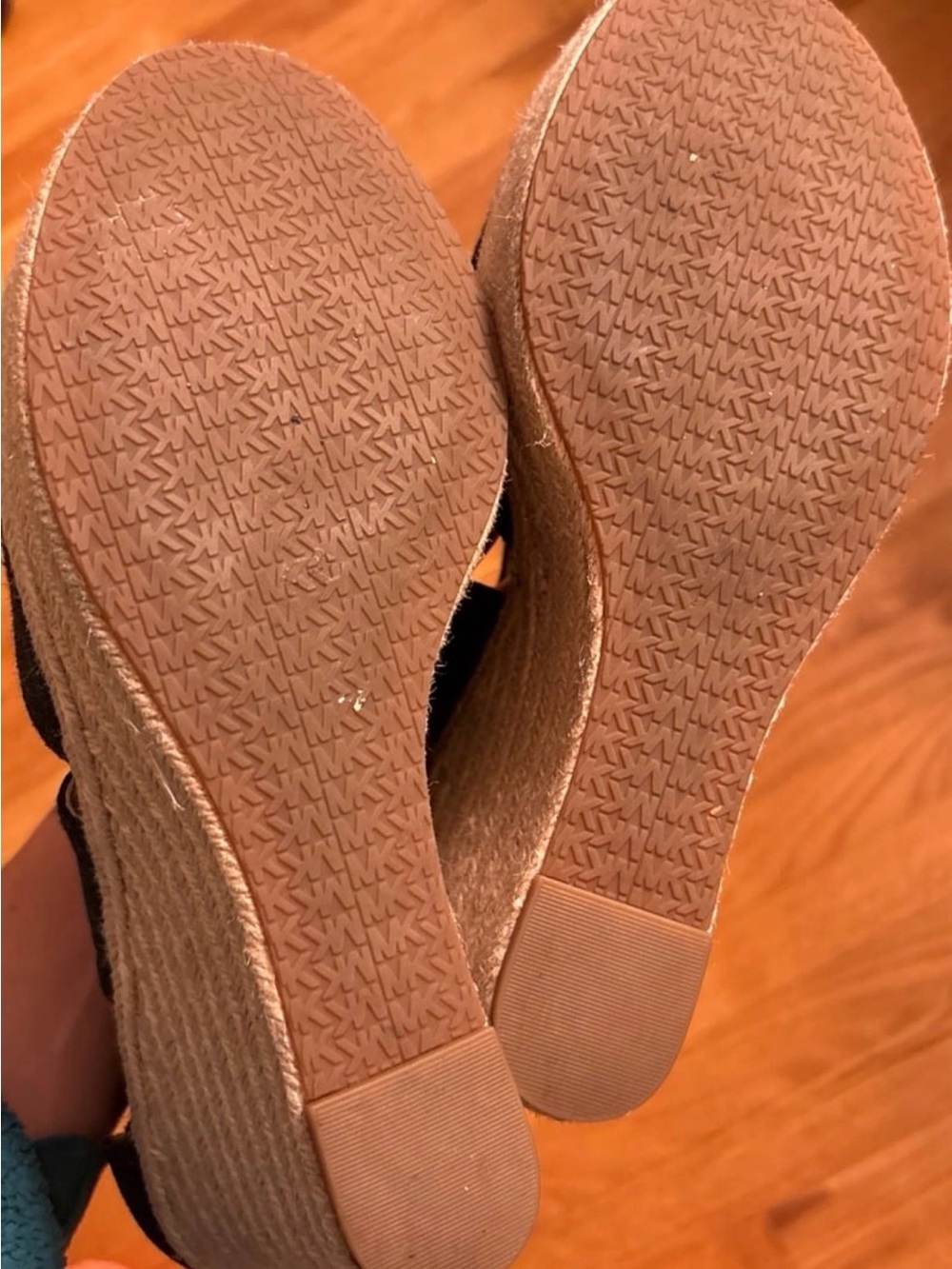 Michael Kors Black Canvas Wedge Espadrille Sandals (size 10) - Picture 4 of 6